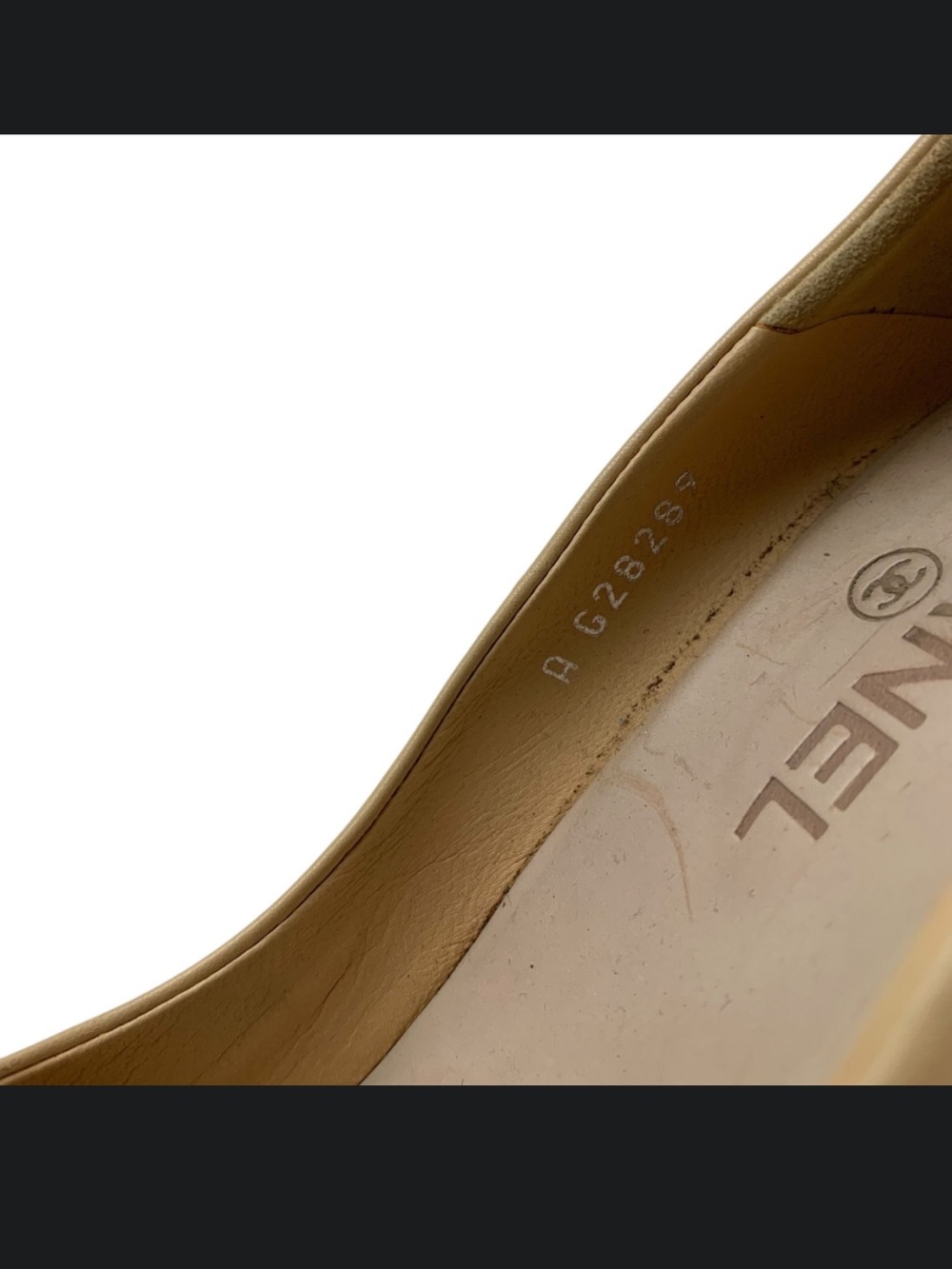 CHANEL Beige Leather Pumps with Black Cap Toes - Picture 10 of 17